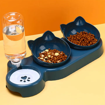 3-in-1 Cat Bowl and Gravity Water Set