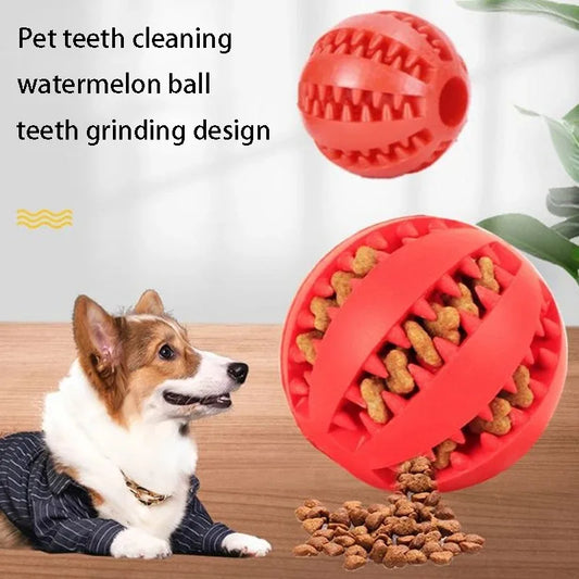 Rubber Treat-Dispensing Dog Ball