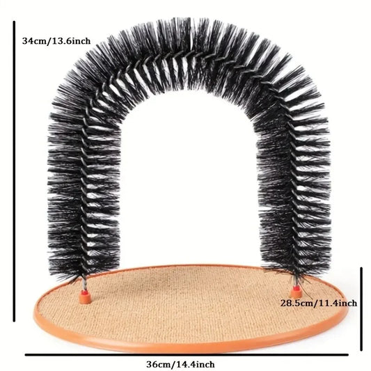 Cat Grooming Arch with Scratching Pad
